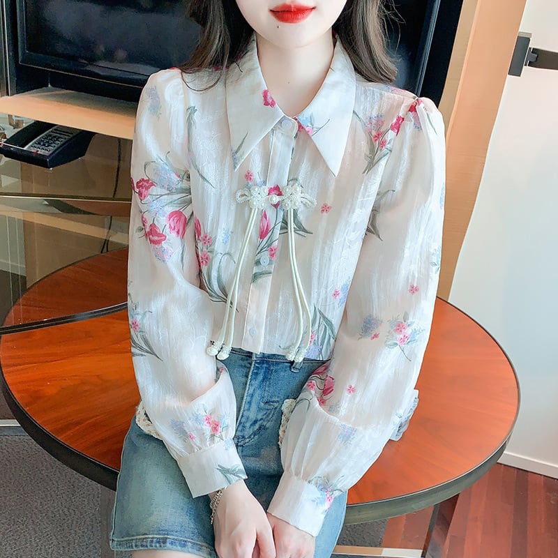 【tops】存在感 スウィートPOLOネックシャツトップス　M16879
