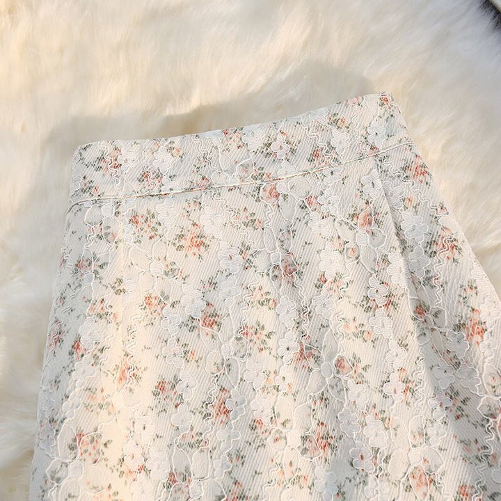 【bottoms】スリット花柄スカート　M30137