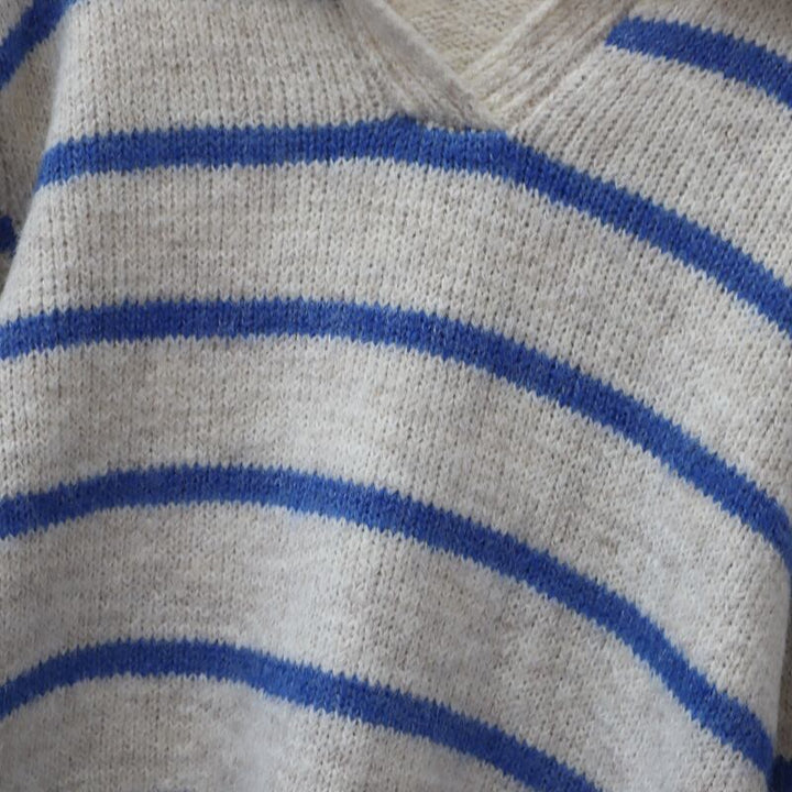 【tops】ボーダー柄ニットセーター　M27522