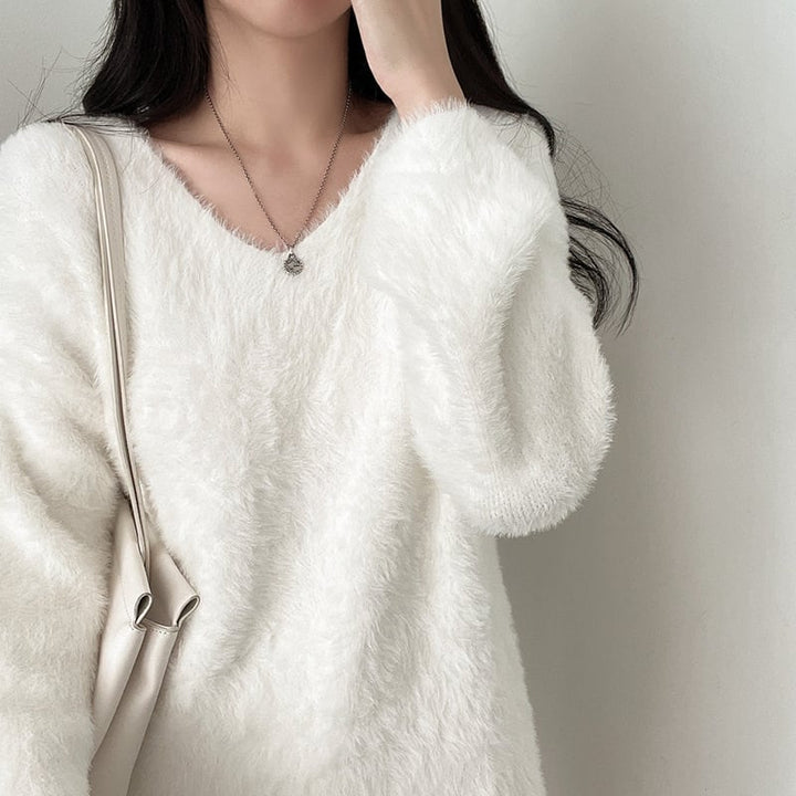 【tops】Vネックニットセーター　M26676