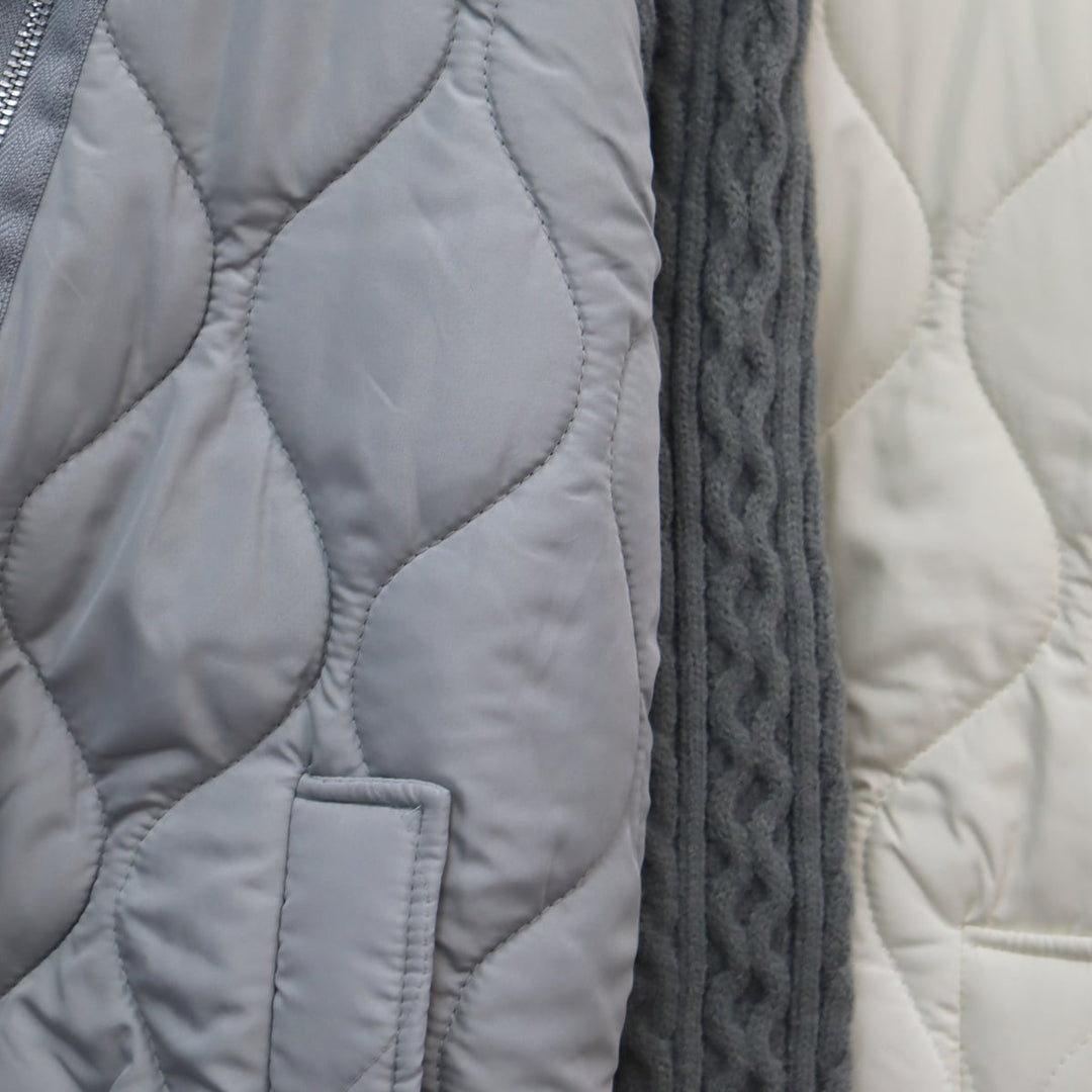 【outer】棉コートドッキングニットカーデ　M18242