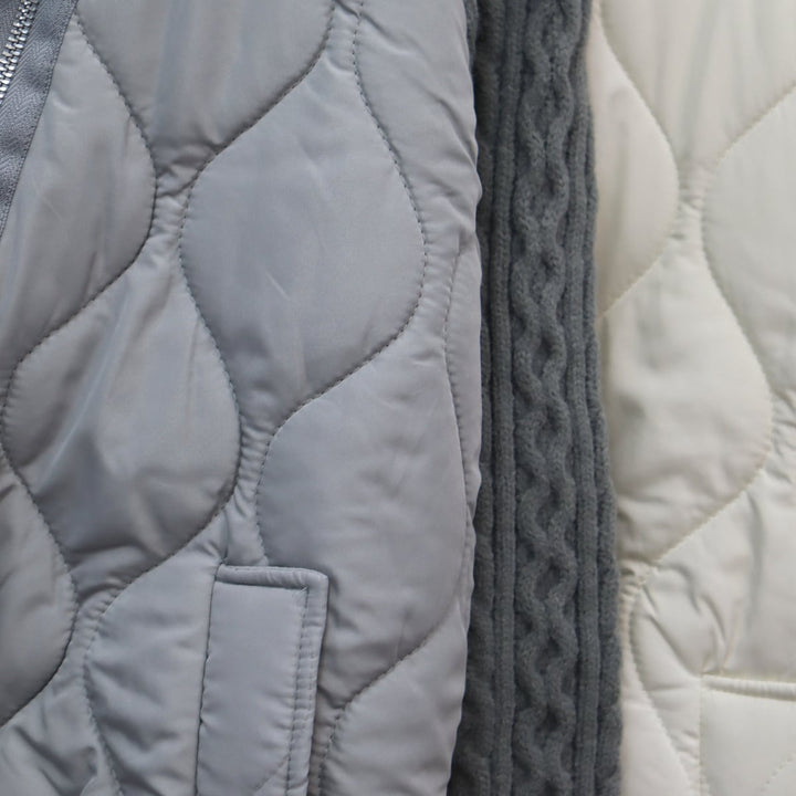 【outer】棉コートドッキングニットカーデ　M18242