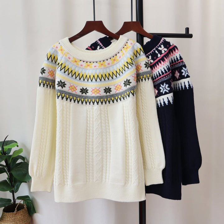 【tops】ジャカードニットセーター　M28757