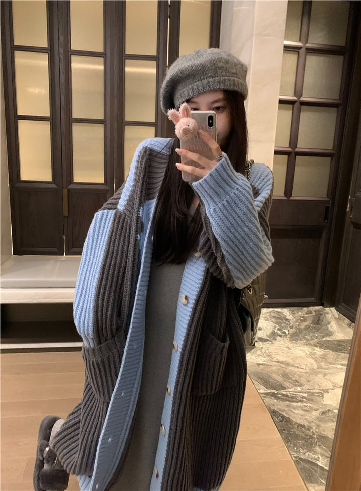 【outer】ロング丈ニットカーデ　M28185