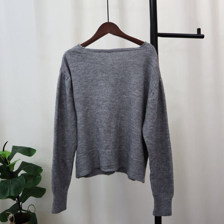 【outer】リボン付きニットカーデ　M27395