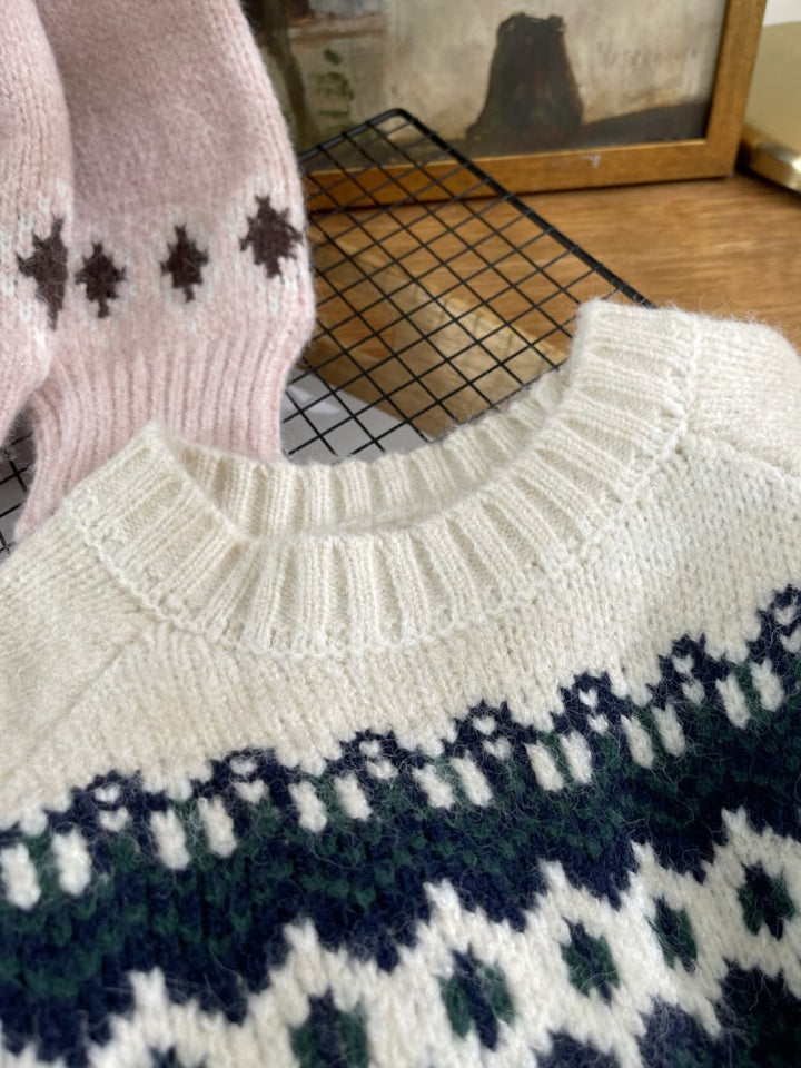 【tops】プリントニットセーター　M27509