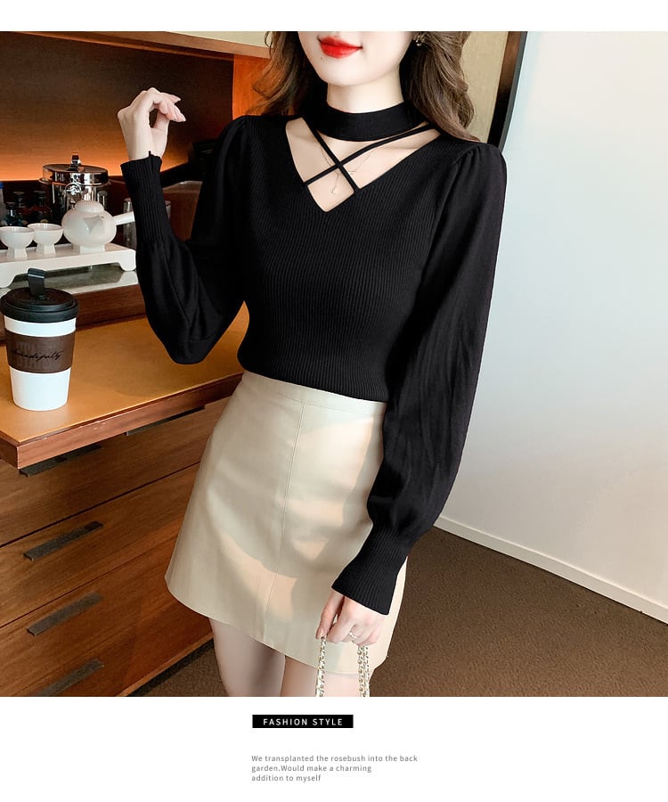 【tops】カットワークニットトップス　M28573