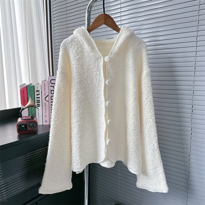 【outer】フード付きニットカーデ　M26539