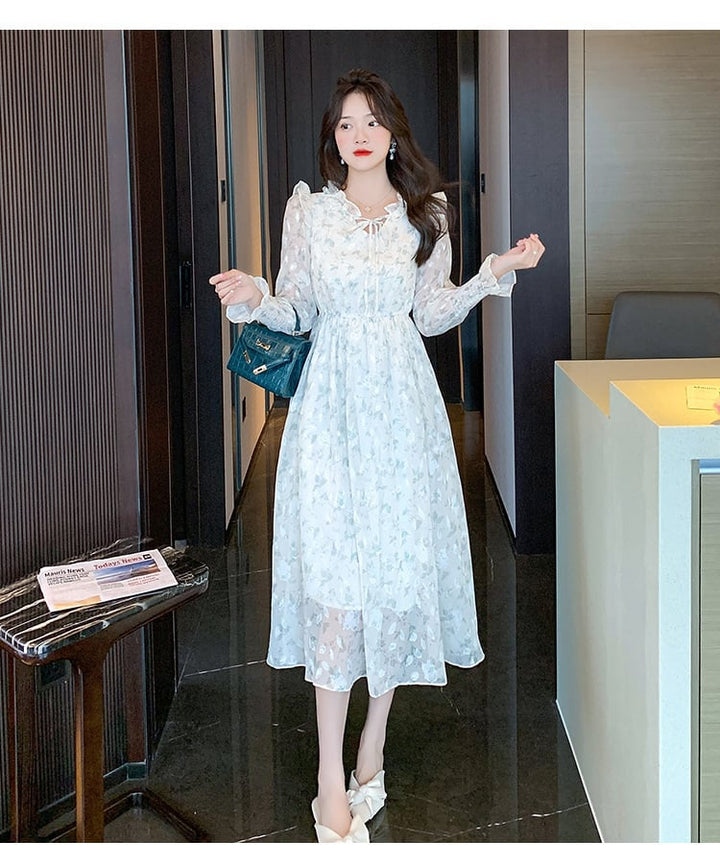 【dress】早い者勝ちVネック一目惚れ清新花柄ワンピース　M17030