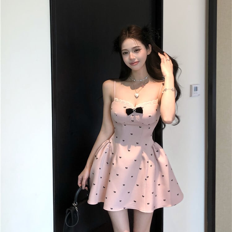 【dress】レース切り替えキャミワンピース　M30066