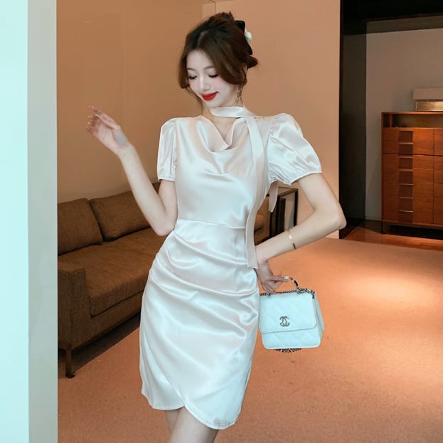 【dress】細身効果抜群♪エレガントデートワンピース　M17355