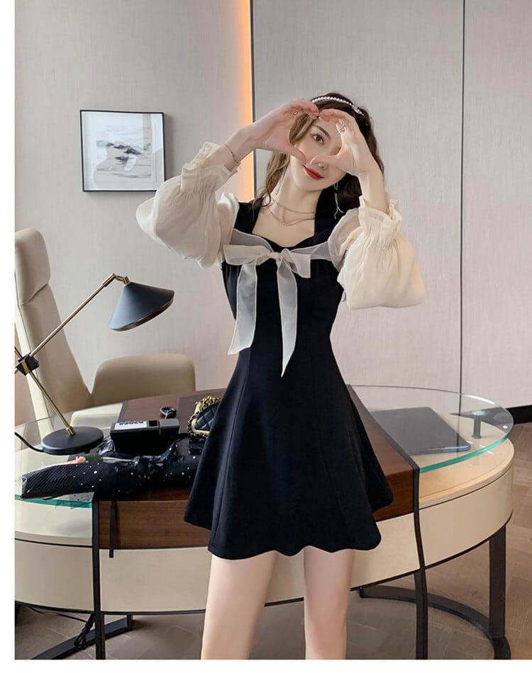 【dress】大人らしい エレガント切り替えデートワンピース　M17360