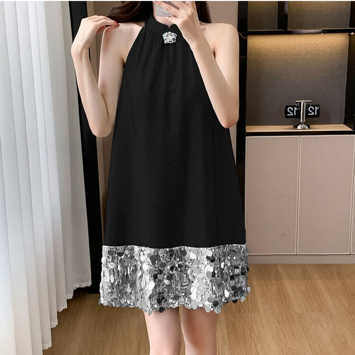 【dress】キラキラノースリーブワンピース　M24338