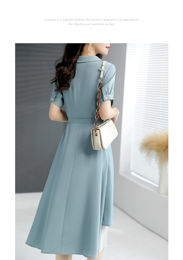 【dress】女子力アップエレガント切り替えシャツワンピース　M16971