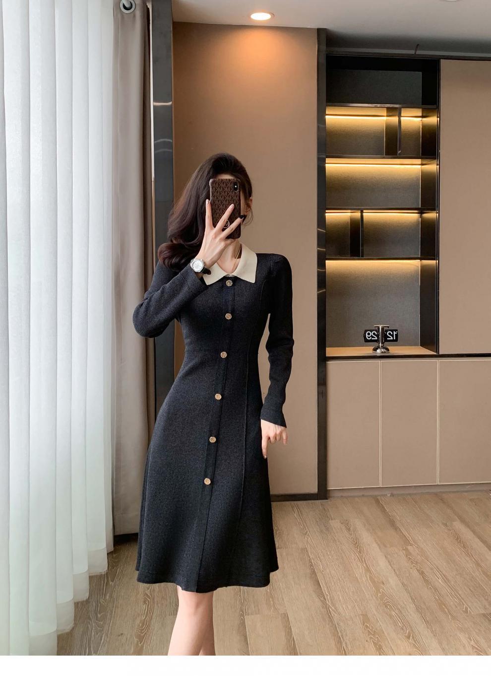 【dress】POLOネックニットワンピース　M18929