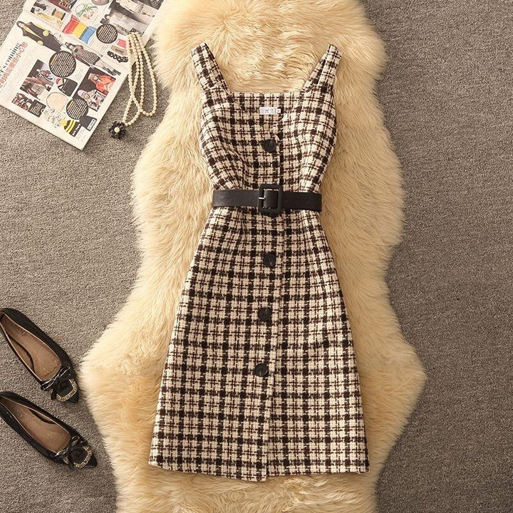 【dress】チェック柄キャミワンピース　N2262