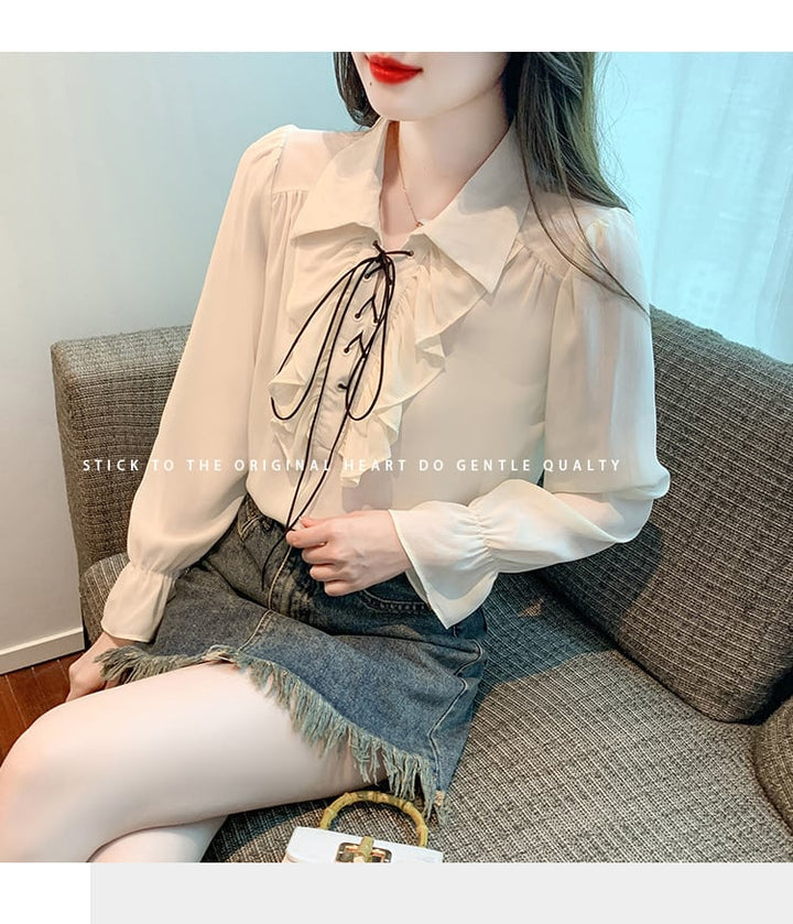 【tops】優しい雰囲気スウィートシャツトップス　M17603