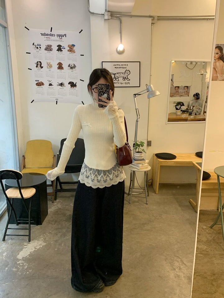 【tops】ドッキングニットトップス　M27458