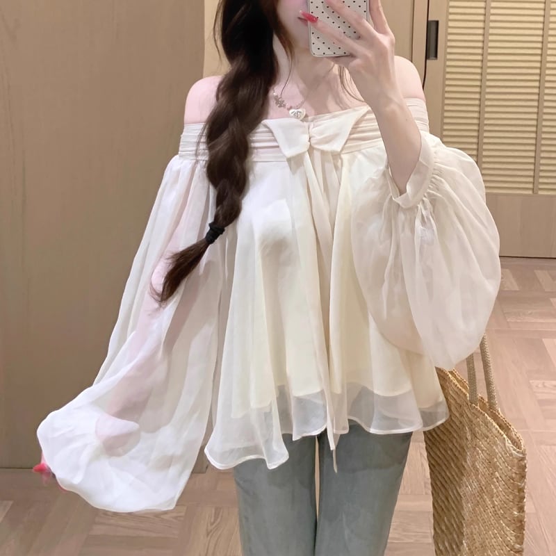 tops】オフショルダーシフォントップス Q8367 – NANASTYLE