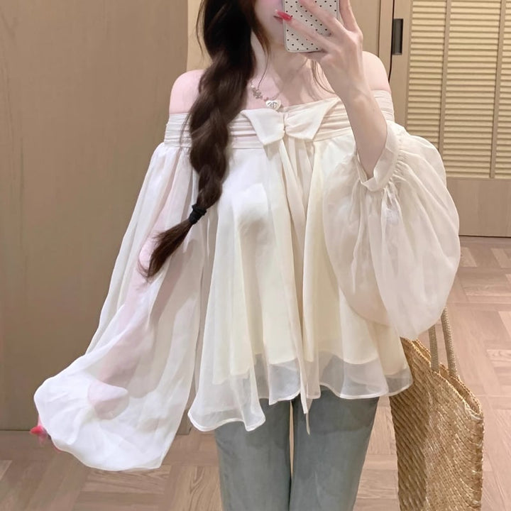 【tops】オフショルダーシフォントップス Q8367