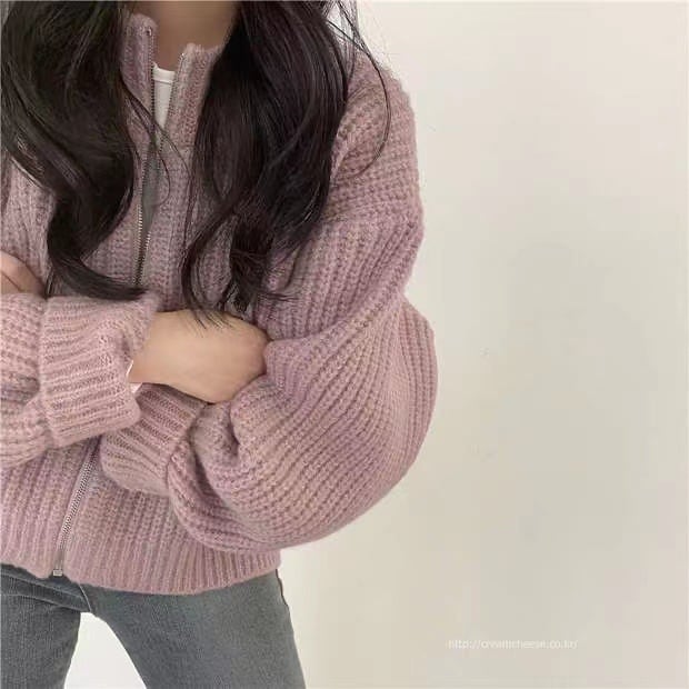 【outer】クルーネックニットカーデ　M18391