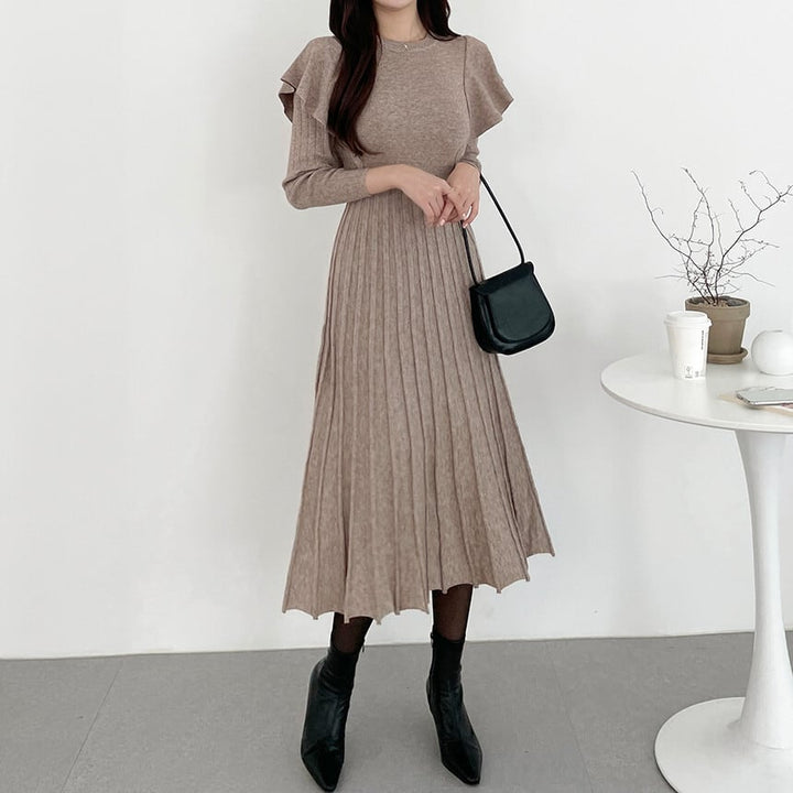 【dress】フリルニットワンピース　M26191