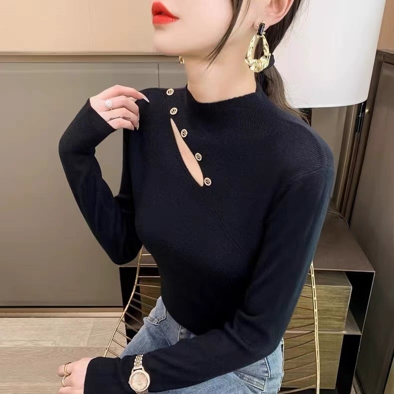 【tops】カットワークニットトップス　M26781