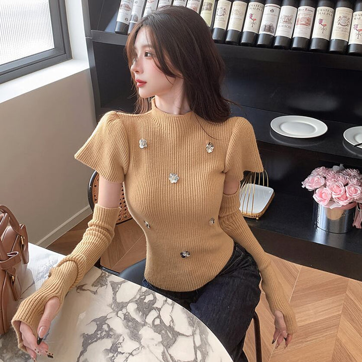 【tops】ニットトップスアームカバー付き　M27531