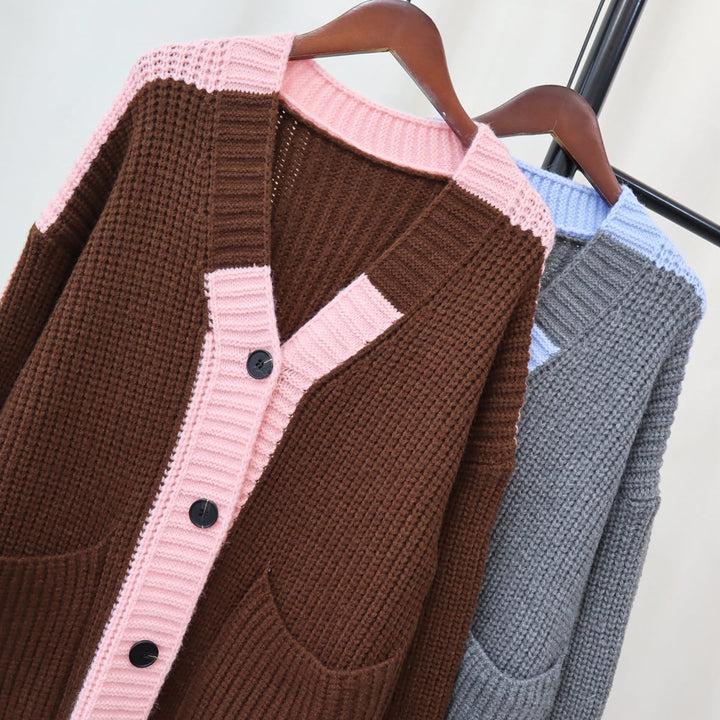【outer】アウトポケットロング丈ニットカーデ　M18241