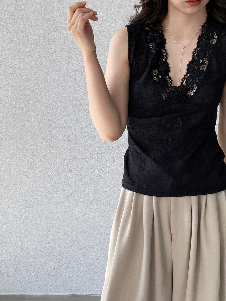 【tops】ノースリーブレーストップス Q8248