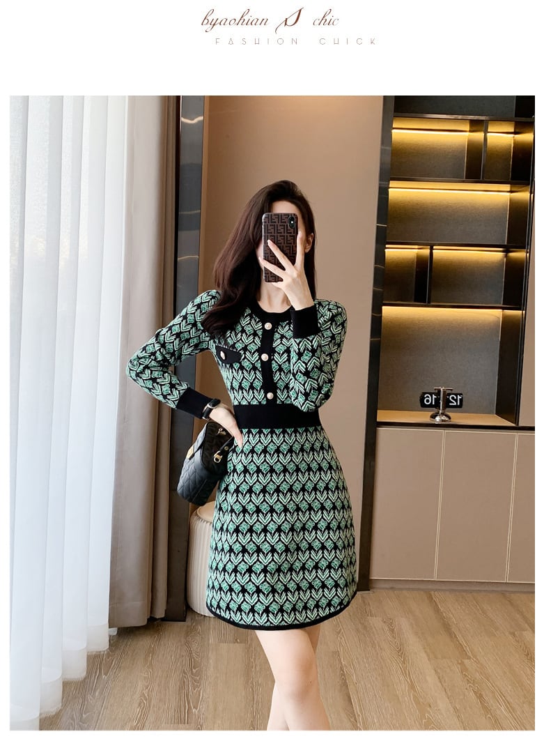 【dress】着回し力抜群エレガントニットワンピース　M17492