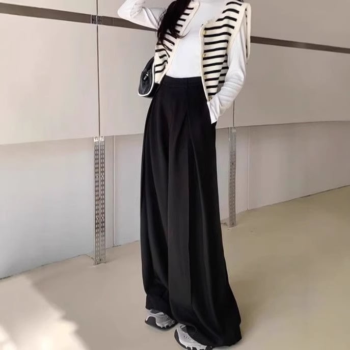【bottoms】ハイウエストワイドパンツ　M29786