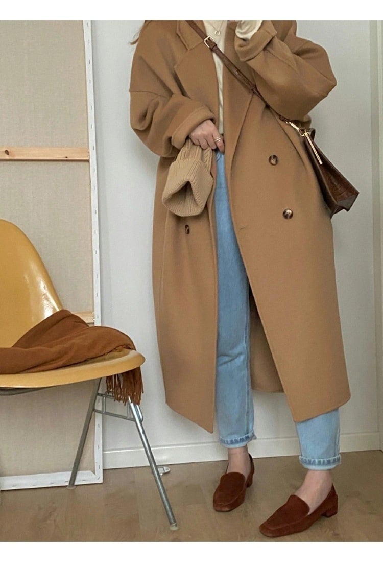【outer】Vネックカラーコート　M17907