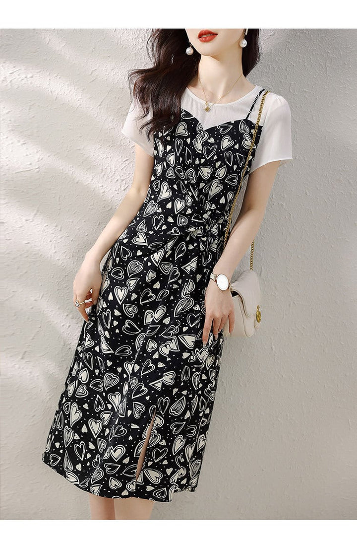 【dress】女子力アップエレガント切り替えデートワンピース　M16833