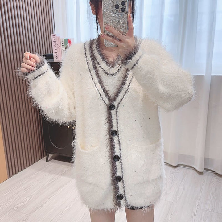 【set】ニットカーデ×ベストワンピースセット　M26789