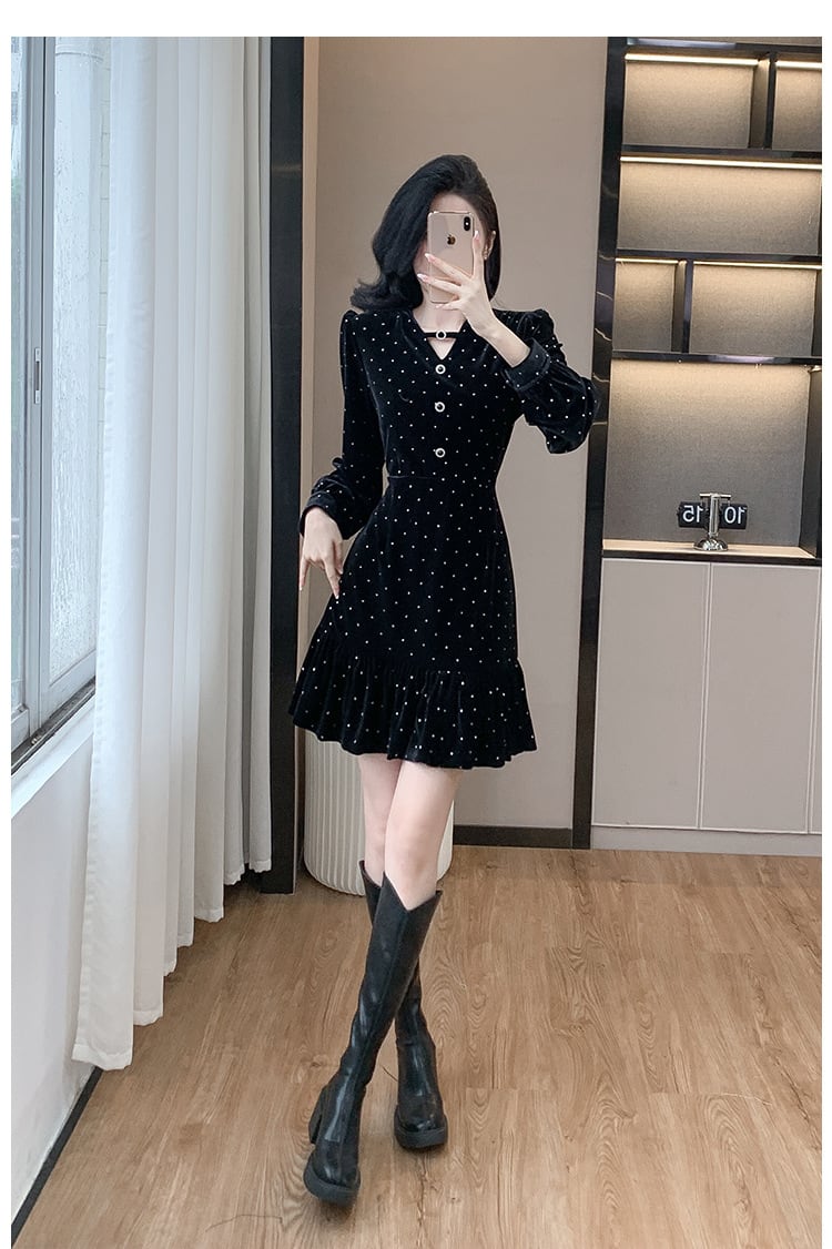 【dress】ドット柄ワンピース　M26485