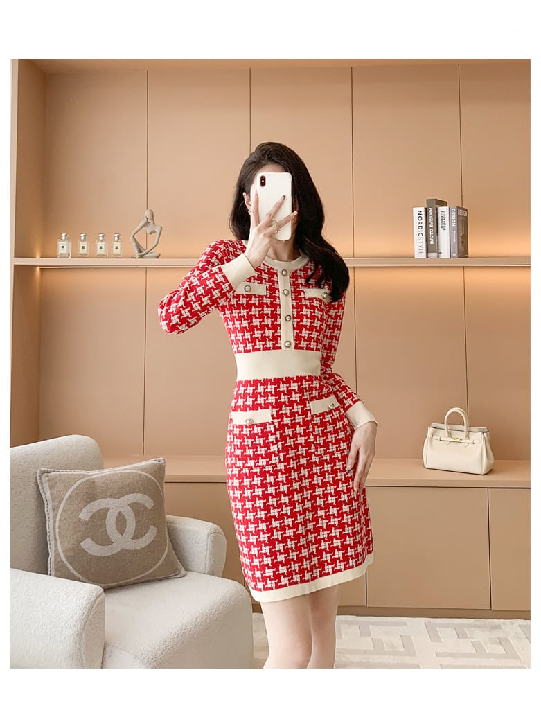 【dress】トレンドファッションニットワンピース　N2033