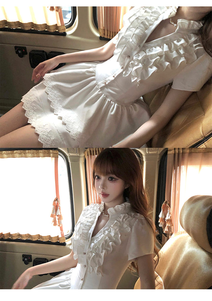 【dress】フリルミニワンピース　M30795