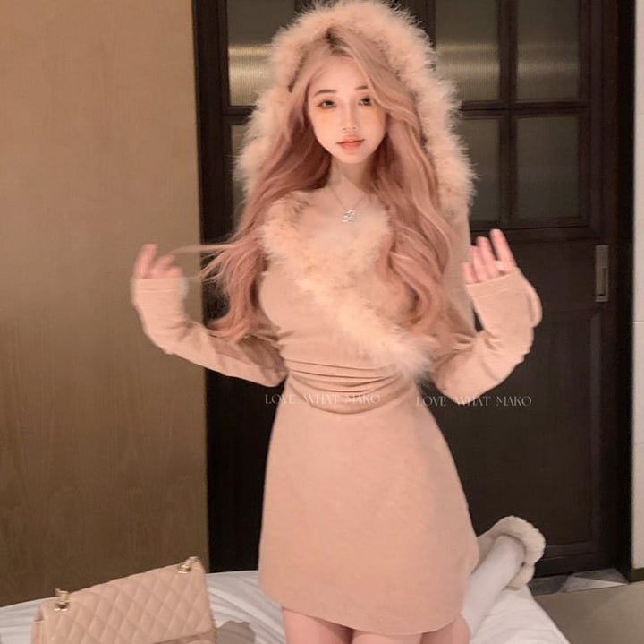 【dress】ファーワンピース　M20192