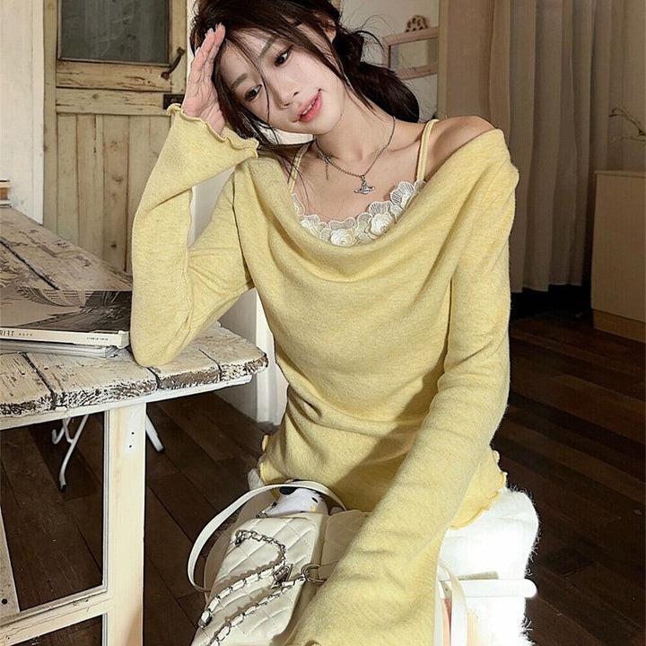 【tops】立体フラワーニットトップス　M27674