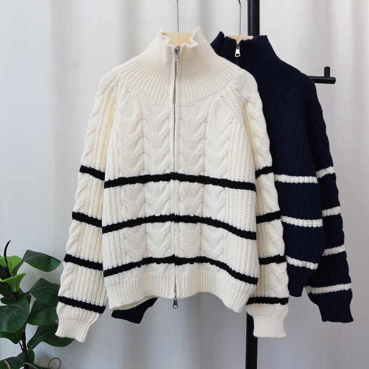 【outer】ファスナーニットカーデ　M26994