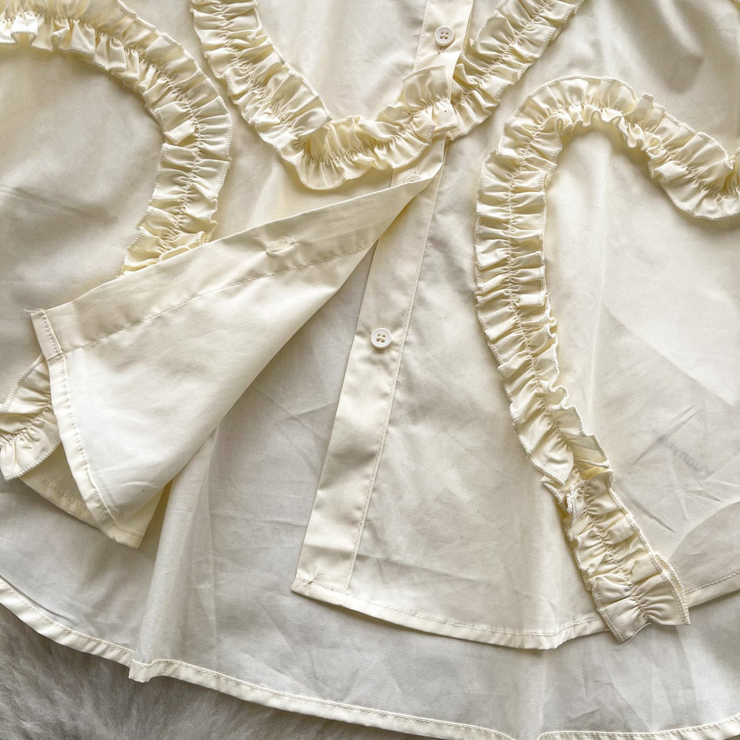 【tops】フリル人気デザインシャツブラウス　M29782