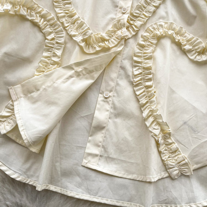 【tops】フリル人気デザインシャツブラウス　M29782