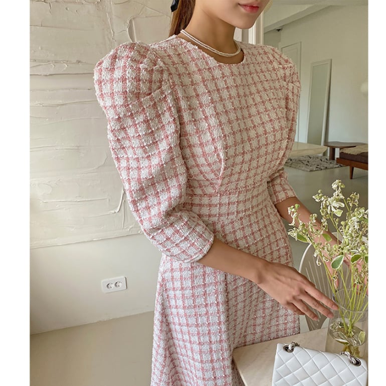 【dress】チェック柄ワンピース　M26544