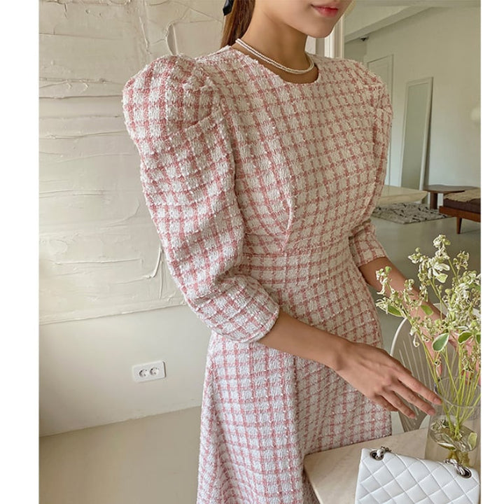 【dress】チェック柄ワンピース　M26544