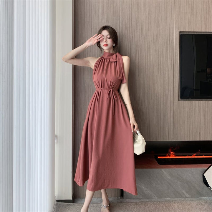 【dress】話題沸騰中 オシャレノースリーブワンピース　M17103