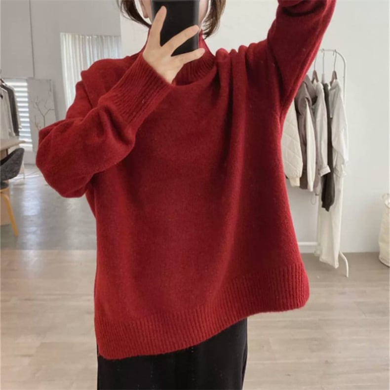 【tops】無地ニットセーター　M26775
