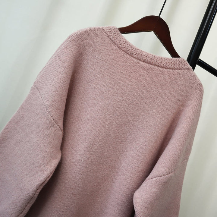 【outer】ロング丈ボタンデザインニットカーデ　M18191