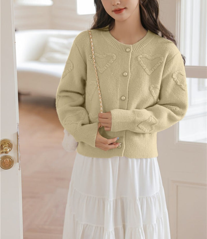 【outer】クルーネックニットカーデ　M18129