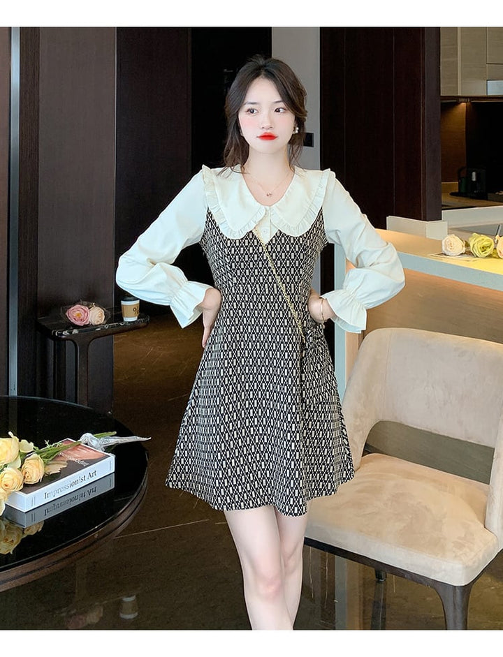 【dress】気質満点大人可愛い切り替えデートワンピース　M17405